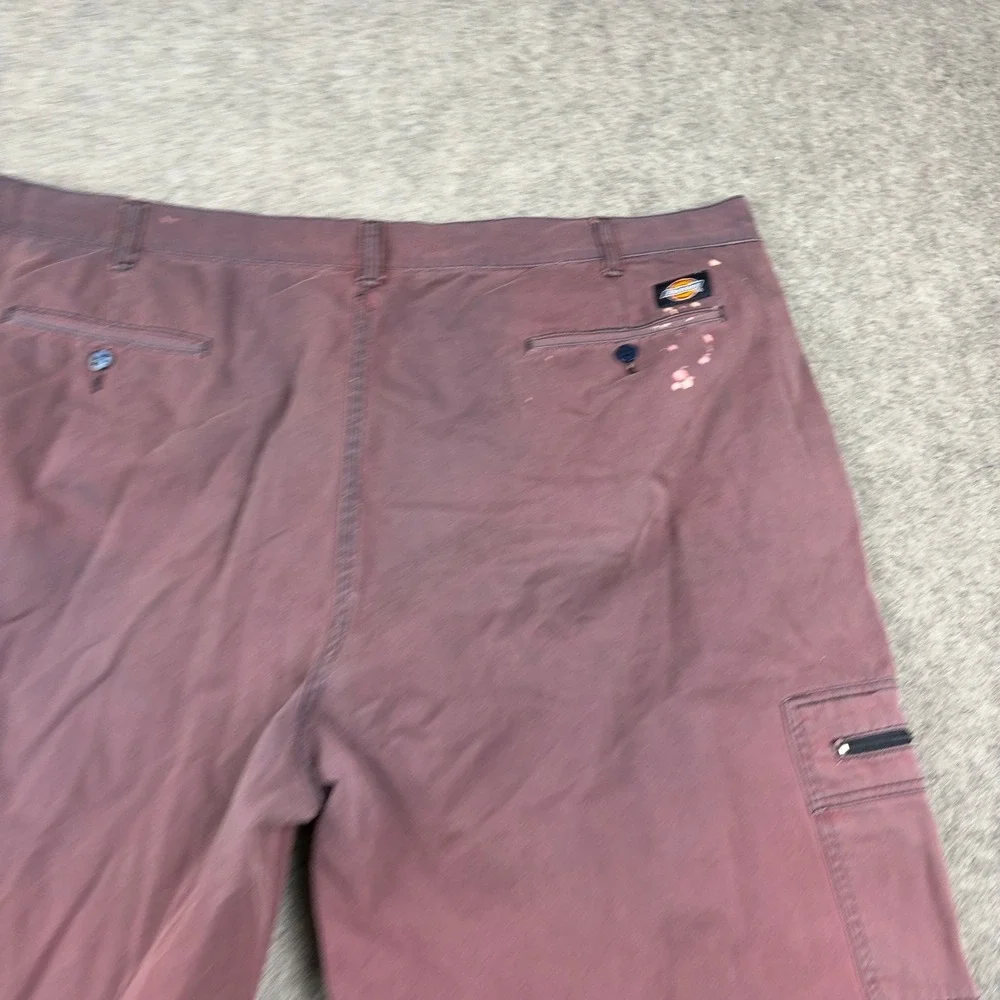 Dickies Cargo Shorts Mens 44 Sun Faded Maroon Y2K Workwear‎ Utility Distressed